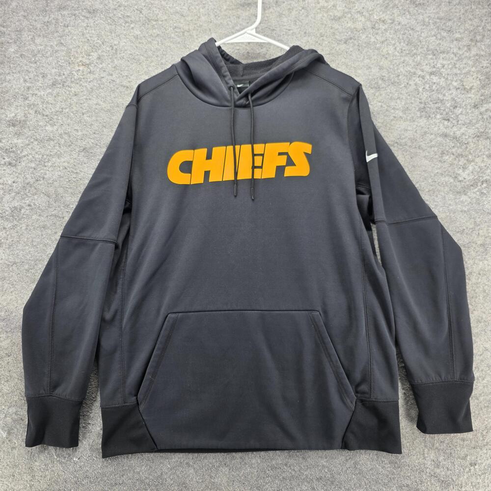 Kansas City Chiefs Sweatshirt Mens L Black NFL Football Nike Dri-FIT Hooded